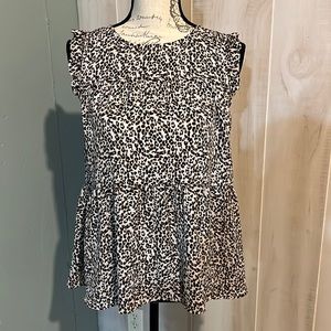Cheetah print sleeveless blouse